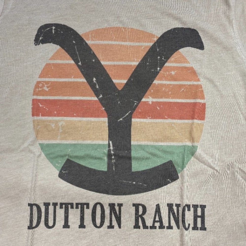 Yellowstone Dutton Ranch Retro Sunset T-Shirt Striped Sunset + BONUS Sticker - Picture 6 of 12